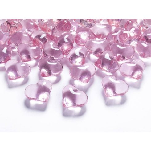 Szív alakú díszítő kő -  világos rózsaszín (UTOLSÓ 2 CSOMAG RAKTÁRON)