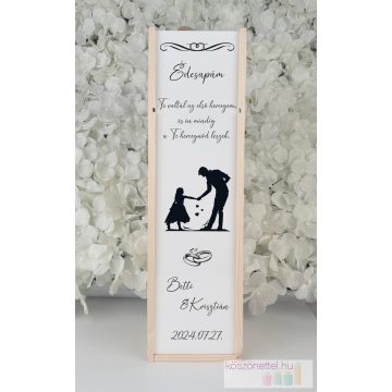  Szülőköszöntő boros doboz sziluettel Menyasszonytól Édesapának - Hercegnős (elfogyott)