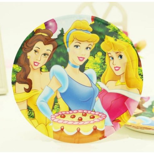 Disney hercegnős tányér 23 cm  (6 db-os szett)