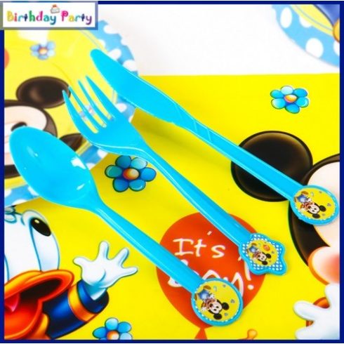 Baby Mickey műanyag villa (6 db-os szett)