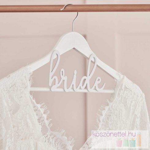 "Bride" fehér színű vállfa