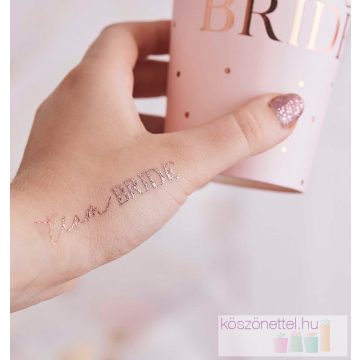   Team Bride - rose gold színű tetoválás (16 db-os csomag) (Utolsó 5 csomag raktáron)