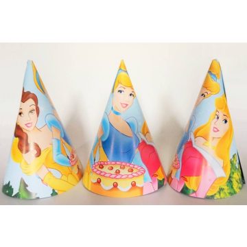   Disney hercegnős party kalap (6 db-os csomag) (UTOLSÓ 5 CSOMAG RAKTÁRON)