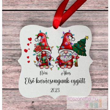   Szerelmes Manós karácsonyfa dísz  - Első karácsonyunk együtt