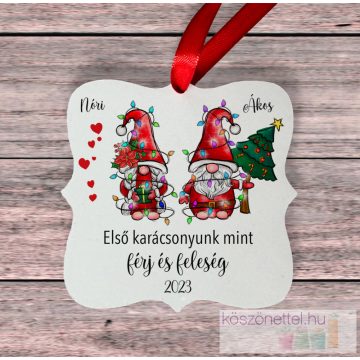   Szerelmes Manós karácsonyfa dísz  - Első karácsonyunk mint férj és feleség
