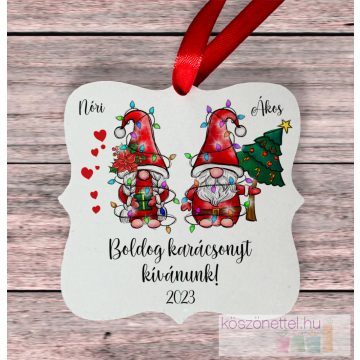   Szerelmes Manós karácsonyfa dísz  -  Boldog karácsonyt kívánunk!