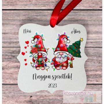 Szerelmes Manós karácsonyfa dísz  - Nagyon szeretlek!