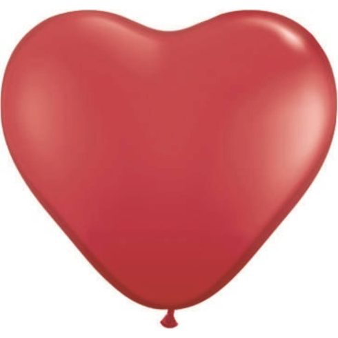 Szív alakú lufi 25 cm piros vagy fehér színben