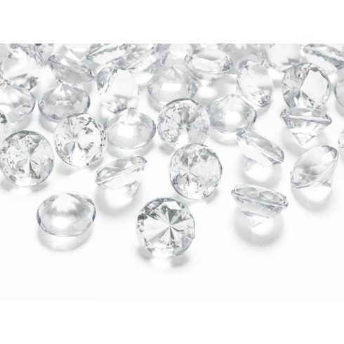 Gyémánt alakú dekorkő 20 mm - áttetsző