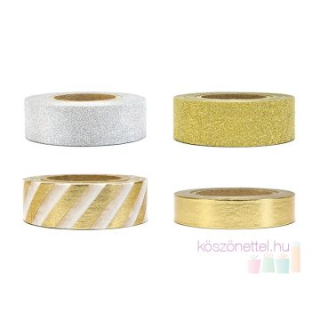   Karácsonyi ragasztószalag készlet csillámos (4 db-os csomag)