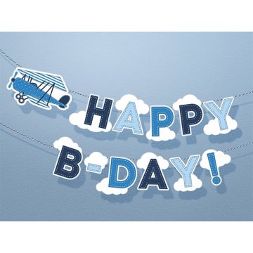 Happy B-day repülős banner