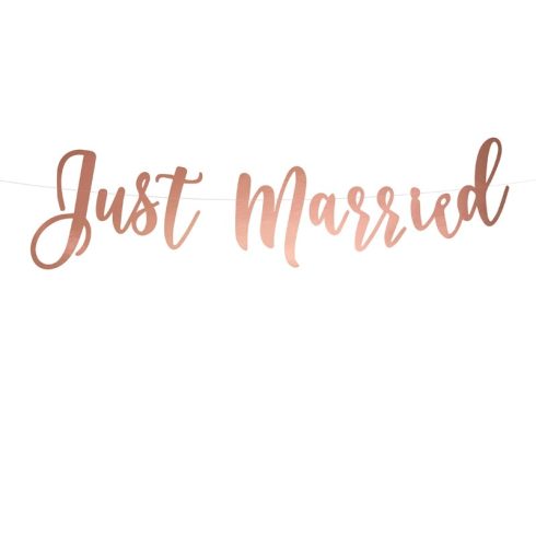 "Just married" rose gold színű felirat (20*77 cm)