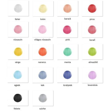 Papírlampion 25 cm több színben - KIÁRUSÍTÁS!