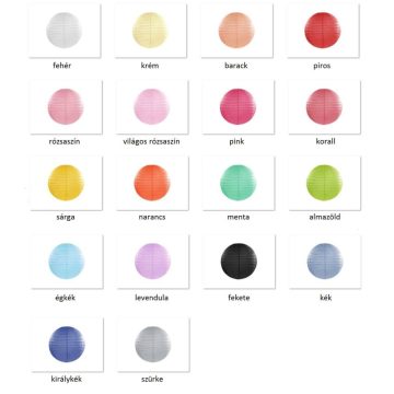 Papírlampion 35 cm több színben - KIÁRUSÍTÁS