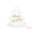 Karácsonyfa alakú szalvéta fehér-arany színű (20 db-os csomag)