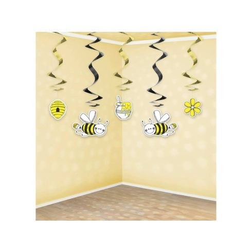 Méhecskés spirál függő dekoráció (UTOLSÓ CSOMAG RAKTÁRON)