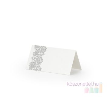   Ezüst mintával díszített ültetőkártya (25 db raktáron)