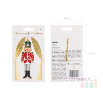 Diótörő katona fém karácsonyfa dísz