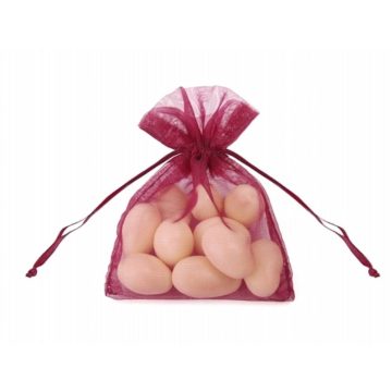 Organza zsák kicsi - bordó - UTOLSÓ 50 DB RAKTÁRON