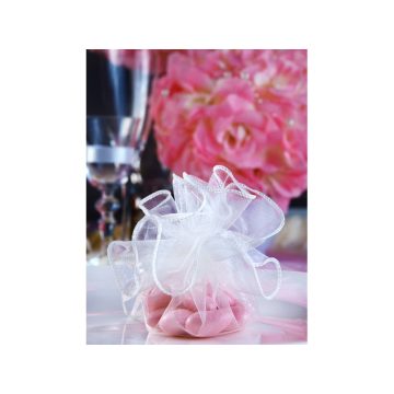   Organza batyu szatén szalaggal fehér (Utolsó 30 db raktáron)