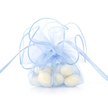   Organza batyu szatén szalaggal - világos kék (Utolsó 160 db raktáron)