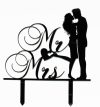 "Adj egy csókot" - Mr & Mrs sziluett tortadísz fekete vagy fehér színben "Adj egy csókot" - Mr & Mrs sziluett tortadísz fekete vagy fehér színben